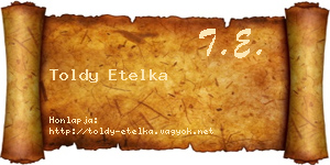 Toldy Etelka névjegykártya